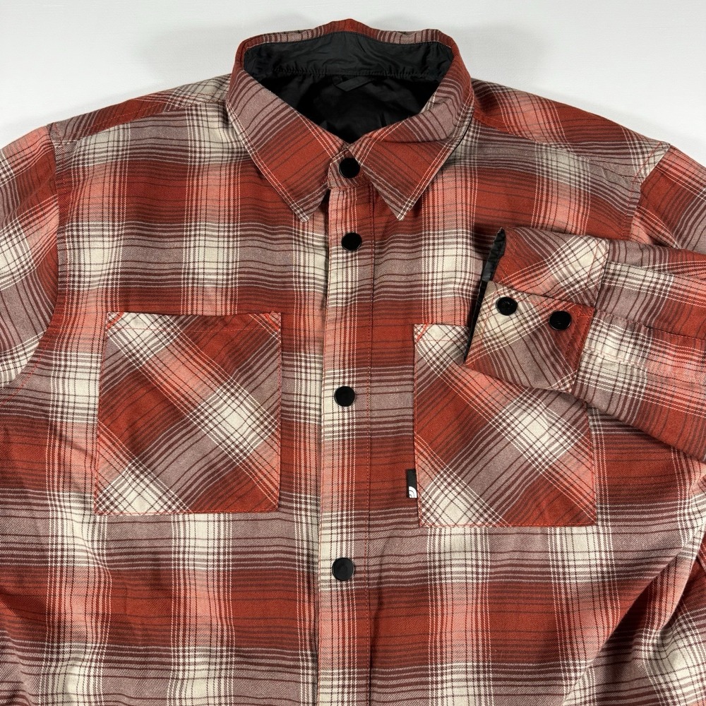 The North Face Fort Point Flannel Reversible Jacket Mens Medium Black/Plaid